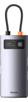 Baseus Multifunctional HUB Docking Station Metal Gleam Series 4 in 1 Type-C to USB 3.0+RJ45 Gray