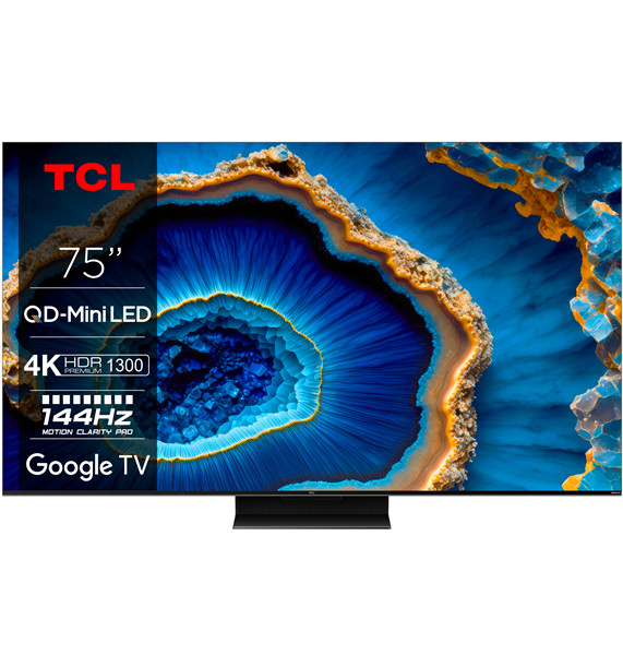 TCL 75C805 4K Mini-LED 144hz TV with QLED, Google TV and Game Master Pro 2.0 (2023)